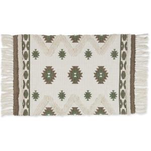 imageDII Textured Woven Rug Collection HandLoomed Shag Printed 2x3 Ft Chenille Stripe French BlueSouthwestern BrownGreen