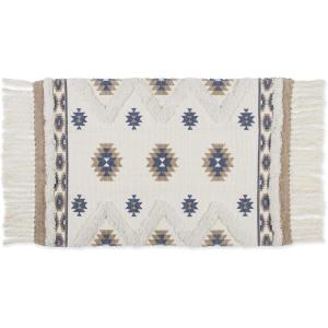 imageDII Textured Woven Rug Collection HandLoomed Shag Printed 2x3 Ft Chenille Stripe French BlueSouthwestern StoneBlue