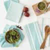 imageDII Assorted Woven Dishtowel Collection Classic Oversized 20x28 Black 5 PieceAqua