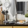 imageDII Assorted Woven Dishtowel Collection Classic Oversized 20x28 Black 5 PieceBlack