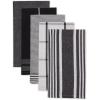 imageDII Assorted Woven Dishtowel Collection Classic Oversized 20x28 Black 5 PieceBlack