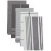 imageDII Assorted Woven Dishtowel Collection Classic Oversized 20x28 Black 5 PieceGray