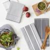 imageDII Assorted Woven Dishtowel Collection Classic Oversized 20x28 Black 5 PieceGray