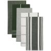 imageDII Assorted Woven Dishtowel Collection Classic Oversized 20x28 Black 5 PieceHunter Green