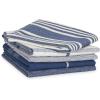 imageDII Assorted Woven Dishtowel Collection Classic Oversized 20x28 Black 5 PieceNautical Blue