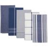 imageDII Assorted Woven Dishtowel Collection Classic Oversized 20x28 Black 5 PieceNautical Blue