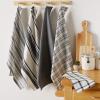 imageDII Assorted Woven Kitchen Dishtowel Set 18x28 Black 5 PieceBlack