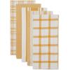 imageDII Assorted Woven Kitchen Dishtowel Set 18x28 Black 5 PieceHoney Gold