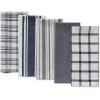 imageDII Assorted Woven Kitchen Dishtowel Set 18x28 Black 5 PieceNautical Blue