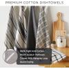 imageDII Assorted Woven Kitchen Dishtowel Set 18x28 Black 5 PieceStone Blue