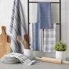 imageDII Assorted Woven Kitchen Dishtowel Set 18x28 Black 5 PieceStone Blue