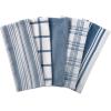 imageDII Assorted Woven Kitchen Dishtowel Set 18x28 Black 5 PieceStone Blue