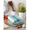 imageDII Assorted Woven Kitchen Dishtowel Set 18x28 Black 5 PieceTeal