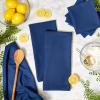 imageDII Basic Solid Dishtowel Collection Cotton Flat Woven Small Set 18x28 White 6 PieceNautical Blue