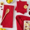 imageDII Basic Solid Dishtowel Collection Cotton Flat Woven Small Set 18x28 White 6 PieceTango Red