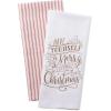 imageDII Christmas Tea Towels Decorative Kitchen Dish Towel Set 18x28 Pop Fizz Clink 2 PieceMerry Wishes