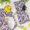 imageDII Cotton Dish Towel Set Damask Print 18x28 Gray 2 CountEggplant