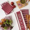 imageDII Everyday Collection Foodie Kitchen Set Dishtowel ampamp Dishcloth Nautical Blue 5 PieceBarn Red