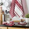 imageDII Everyday Collection Foodie Kitchen Set Dishtowel ampamp Dishcloth Nautical Blue 5 PieceBarn Red