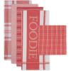 imageDII Everyday Collection Foodie Kitchen Set Dishtowel ampamp Dishcloth Nautical Blue 5 PieceCoral