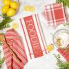 imageDII Everyday Collection Foodie Kitchen Set Dishtowel ampamp Dishcloth Nautical Blue 5 PieceCoral