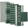 imageDII Everyday Collection Foodie Kitchen Set Dishtowel ampamp Dishcloth Nautical Blue 5 PieceDark Green