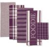 imageDII Everyday Collection Foodie Kitchen Set Dishtowel ampamp Dishcloth Nautical Blue 5 PieceEggplant