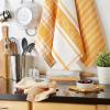 imageDII Everyday Collection Foodie Kitchen Set Dishtowel ampamp Dishcloth Nautical Blue 5 PieceHoney Gold