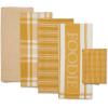 imageDII Everyday Collection Foodie Kitchen Set Dishtowel ampamp Dishcloth Nautical Blue 5 PieceHoney Gold