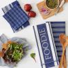 imageDII Everyday Collection Foodie Kitchen Set Dishtowel ampamp Dishcloth Nautical Blue 5 PieceNautical Blue