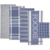 imageDII Everyday Collection Foodie Kitchen Set Dishtowel ampamp Dishcloth Nautical Blue 5 PieceStonewash Blue