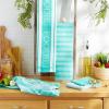 imageDII Everyday Collection Foodie Kitchen Set Dishtowel ampamp Dishcloth Nautical Blue 5 PieceTeal