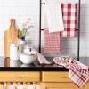 imageDII Farmhouse Basic Kitchen Collection Woven Dishtowel Set 18x28 Black 5 PieceBarn Red