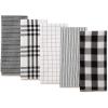 imageDII Farmhouse Basic Kitchen Collection Woven Dishtowel Set 18x28 Black 5 PieceBlack