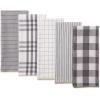 imageDII Farmhouse Basic Kitchen Collection Woven Dishtowel Set 18x28 Black 5 PieceGray