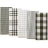 imageDII Farmhouse Basic Kitchen Collection Woven Dishtowel Set 18x28 Black 5 PieceSage