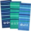 imageDII Fresh Catch Collection Kitchen Dishtowel Set 18x28 Blue Sea 3 PieceBlue Sea