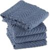 imageDII Luxury Barmop Collection Chevron Dishtowel Set Gray 16x19 4 PieceStonewash Blue
