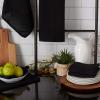 imageDII Recycled Cotton Kitchen Collection Dishtowel Set 18x26 Black 6 PieceBlack