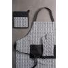imageDII Unisex Jacquard Chef Apron Geometric Black ampamp White 32x28 HerringboneBlack  White