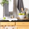 imageJampampM Home Fashions Cotton Ribbed Terry Dish Towels Ultra Absorbent Set of 4 16x26 GrayWhiteGray
