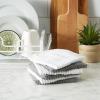 imageJampampM Home Fashions Cotton Ribbed Terry Dish Towels Ultra Absorbent Set of 4 16x26 GrayWhiteGray