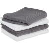 imageJampampM Home Fashions Cotton Ribbed Terry Dish Towels Ultra Absorbent Set of 4 16x26 GrayWhiteGray