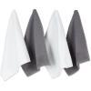 imageJampampM Home Fashions Cotton Ribbed Terry Dish Towels Ultra Absorbent Set of 4 16x26 GrayWhiteGray