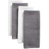 imageJampampM Home Fashions Cotton Ribbed Terry Dish Towels Ultra Absorbent Set of 4 16x26 GrayWhiteGray