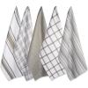 imageDII Assorted Woven Kitchen Dishtowel Set 18x28 Black 5 PieceBrown