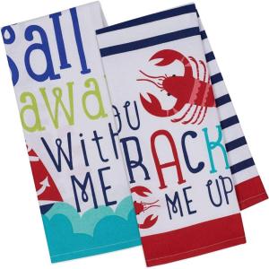 imageDII Anchors Away Collection Kitchen Dishtowel Set 18x28 Printed 2 PieceCrack Up