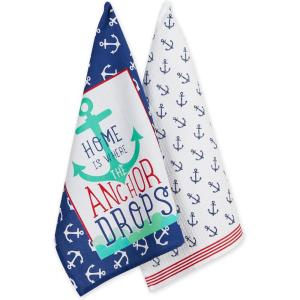 imageDII Anchors Away Collection Kitchen Dishtowel Set 18x28 Printed 2 PiecePrinted