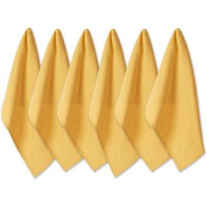 imageDII Basic Solid Dishtowel Collection Cotton Flat Woven Small Set 18x28 White 6 PieceHoney Gold