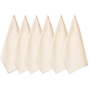 imageDII Basic Solid Dishtowel Collection Cotton Flat Woven Small Set 18x28 White 6 PieceNatural